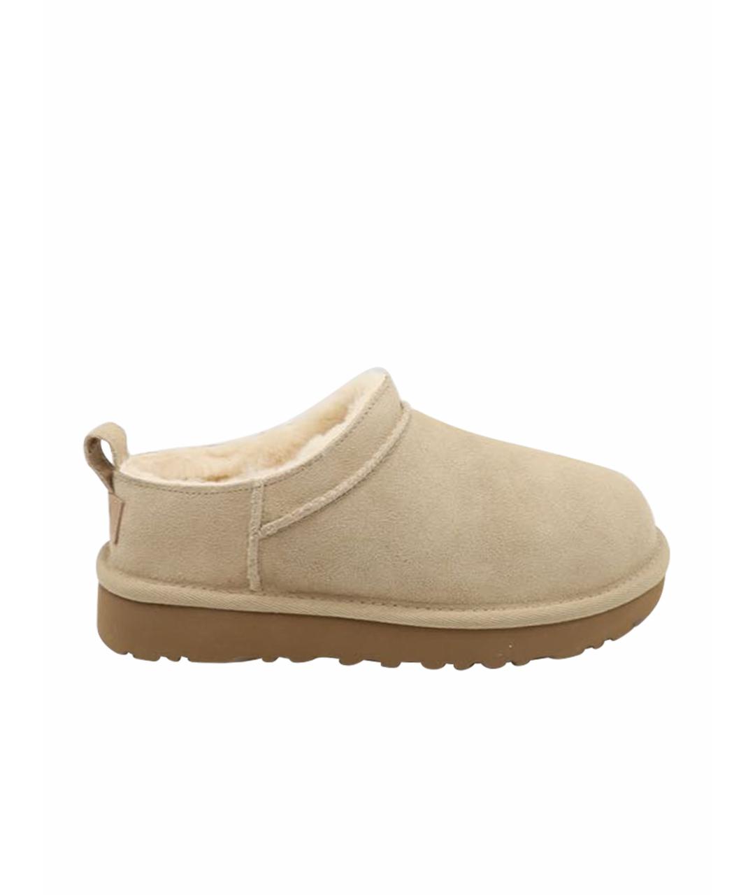 UGG Бежевые замшевые сабо, фото 1