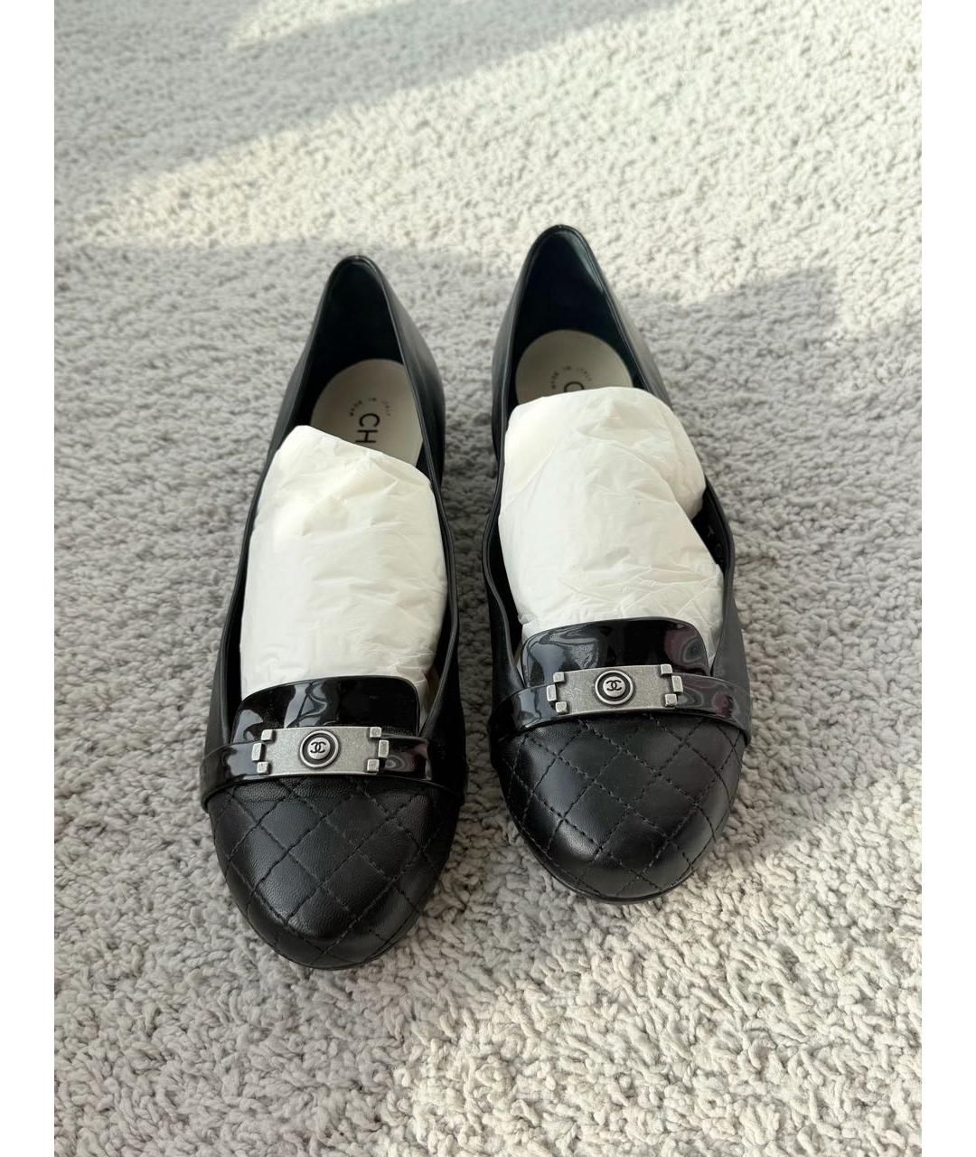 CHANEL Черные кожаные балетки, фото 3