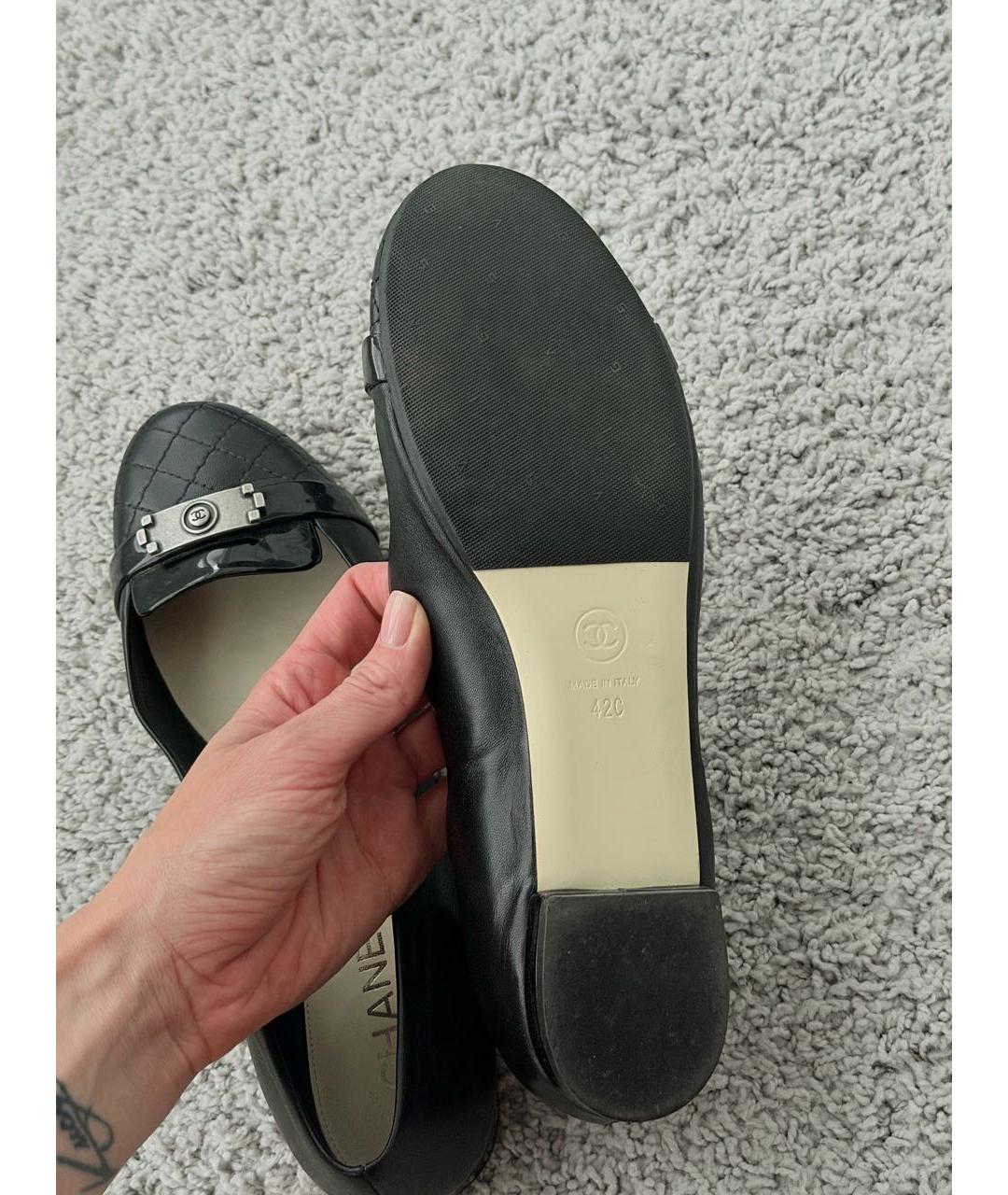 CHANEL Черные кожаные балетки, фото 5