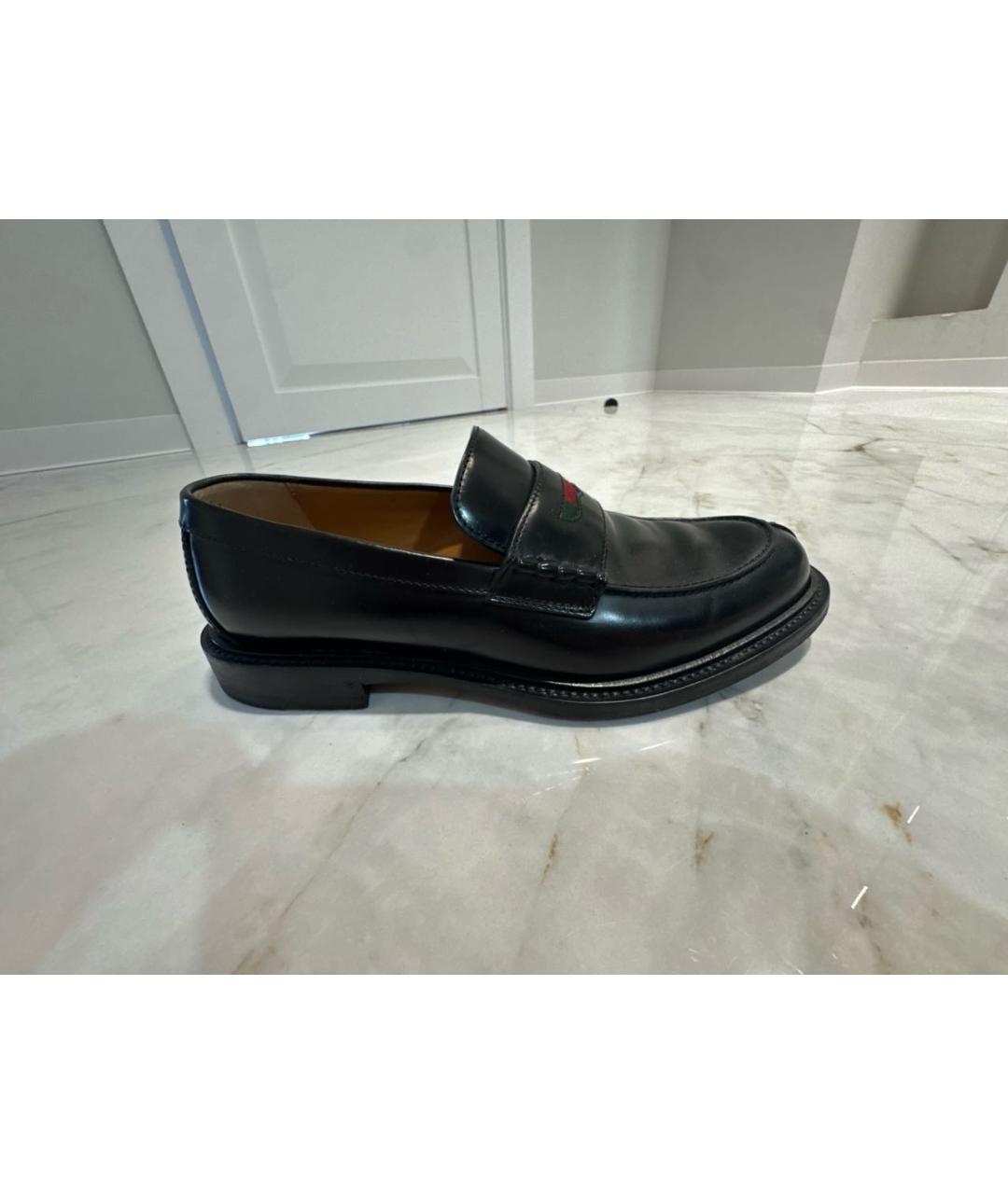 GUCCI Черные кожаные туфли, фото 5