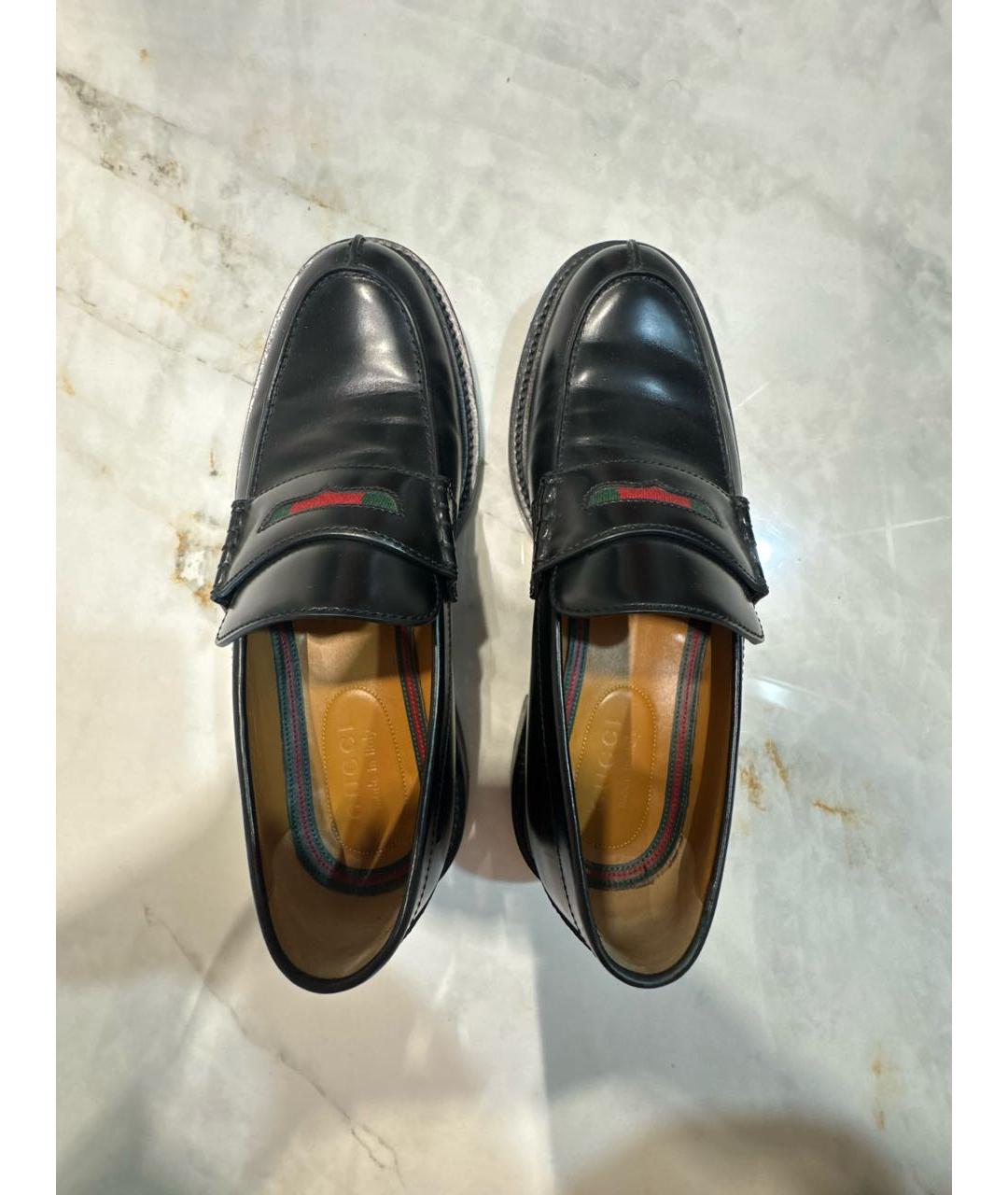 GUCCI Черные кожаные туфли, фото 3