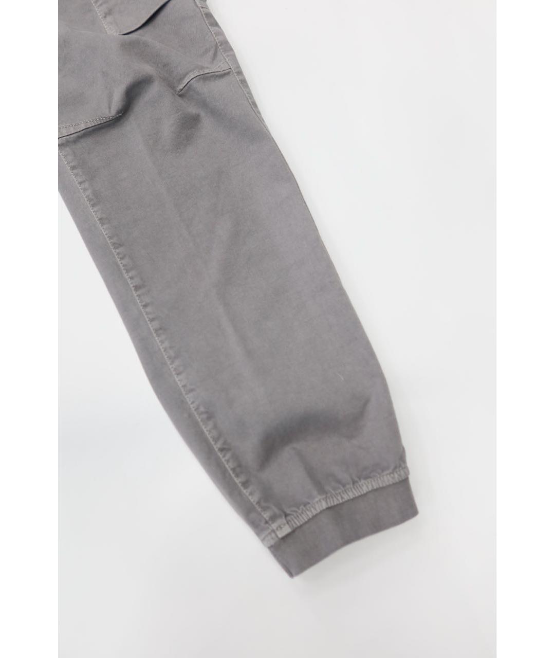 STONE ISLAND Серые хлопко-эластановые повседневные брюки, фото 2