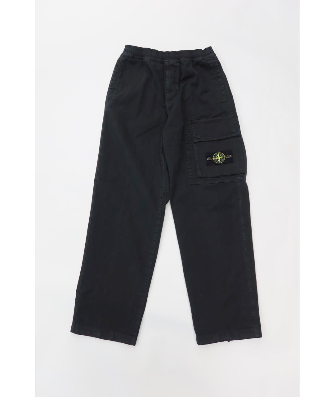 STONE ISLAND Черные хлопко-эластановые повседневные брюки, фото 8