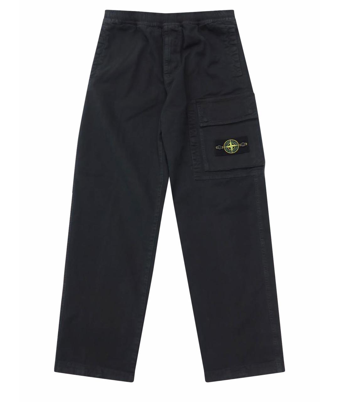 STONE ISLAND Черные хлопко-эластановые повседневные брюки, фото 1