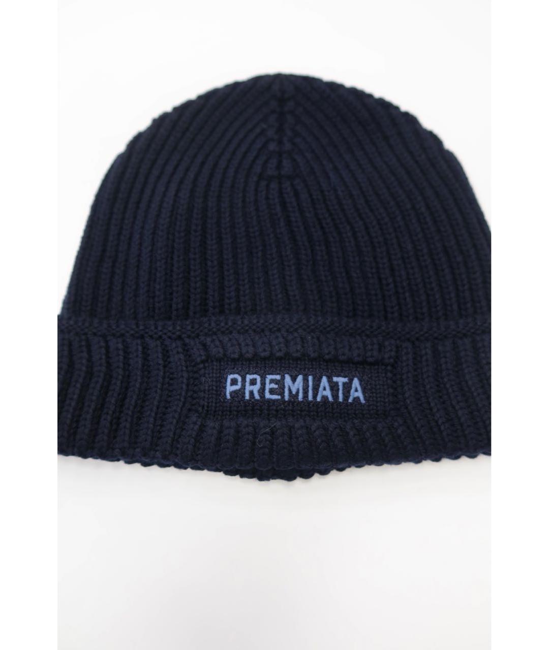 PREMIATA Темно-синяя шерстяная шапка, фото 2