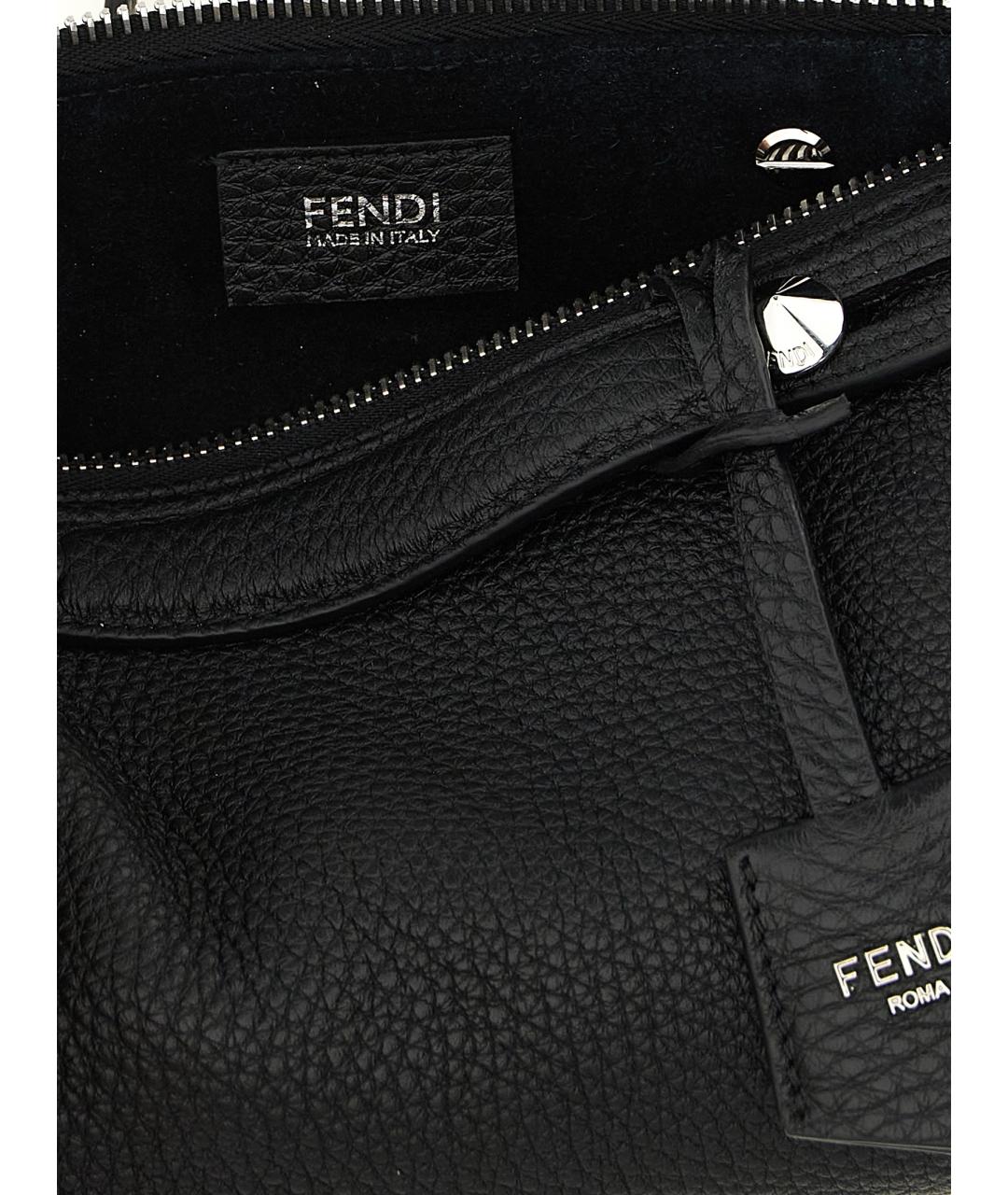 FENDI Черная кожаная сумка с короткими ручками, фото 4