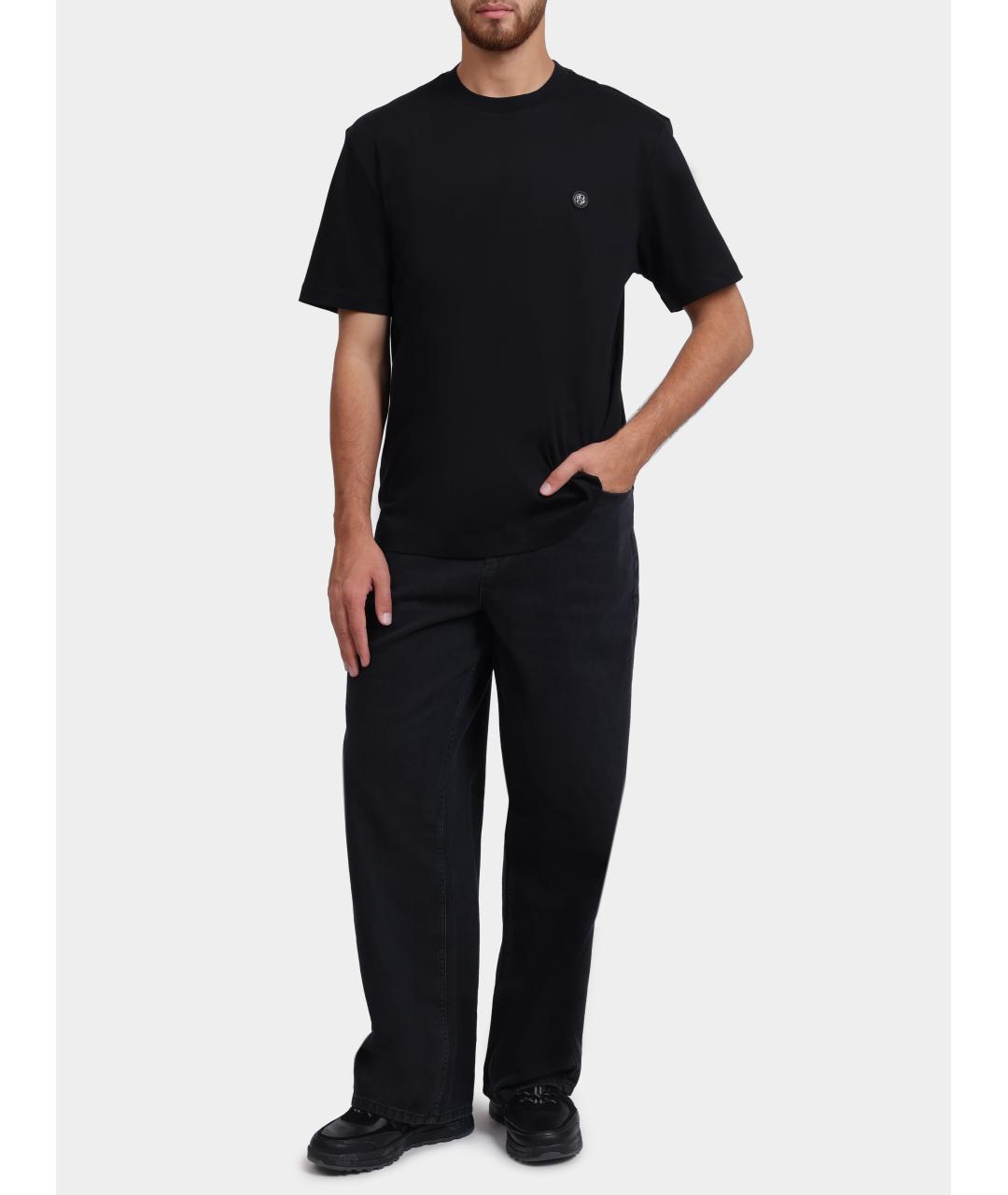 HUGO BOSS Черная хлопковая футболка, фото 3
