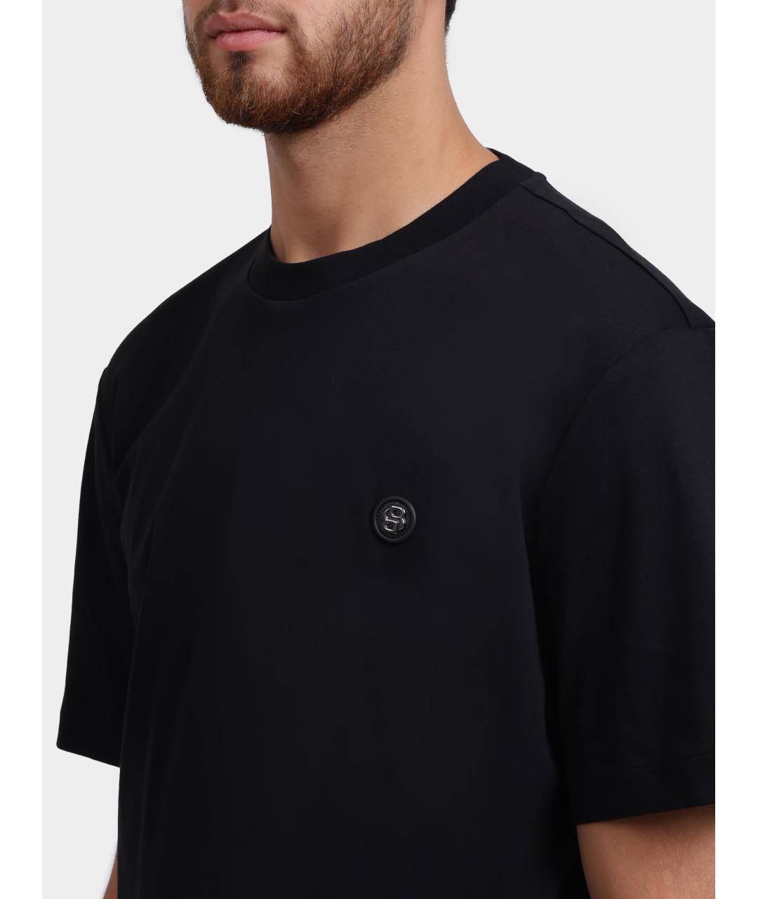 HUGO BOSS Черная хлопковая футболка, фото 4