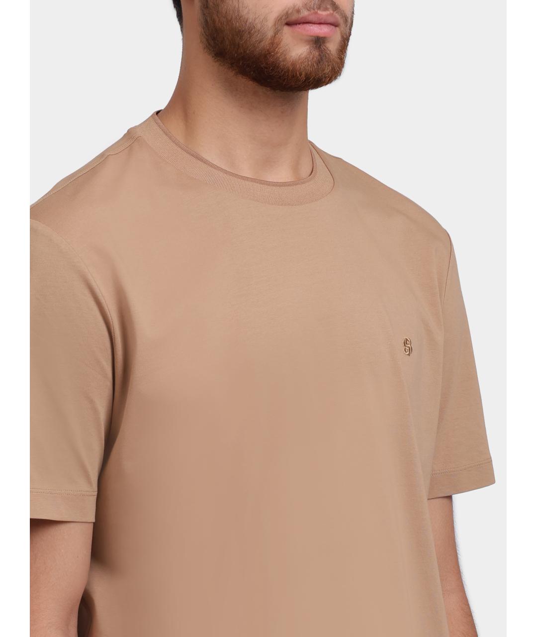 HUGO BOSS Бежевая хлопковая футболка, фото 5