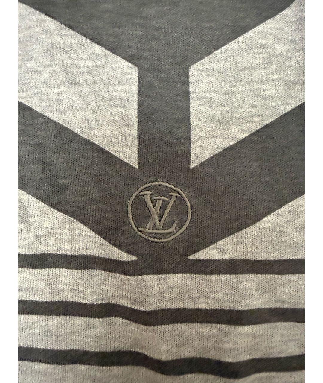 LOUIS VUITTON Серая хлопковая футболка, фото 3