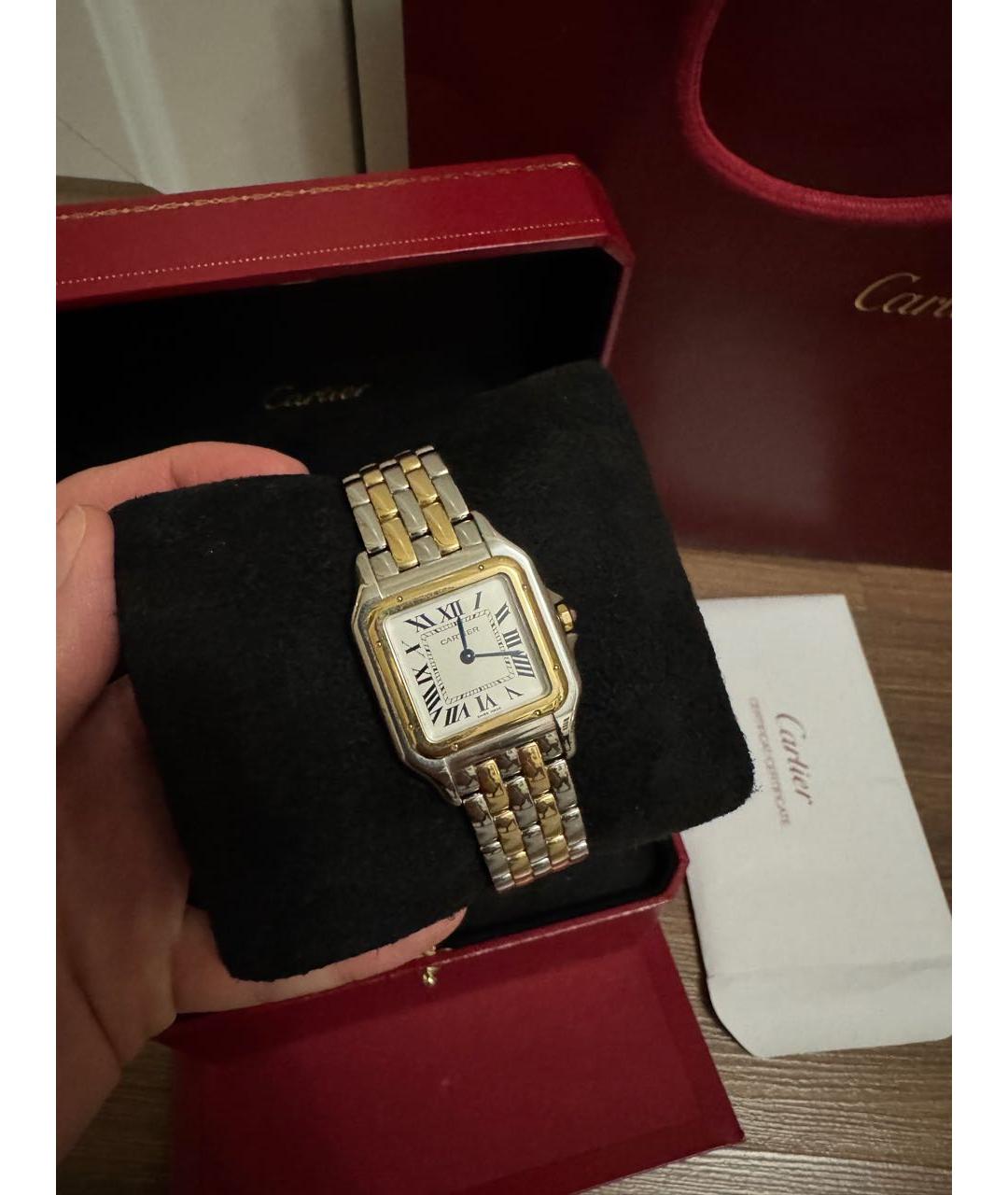 CARTIER Белые часы из желтого золота, фото 5