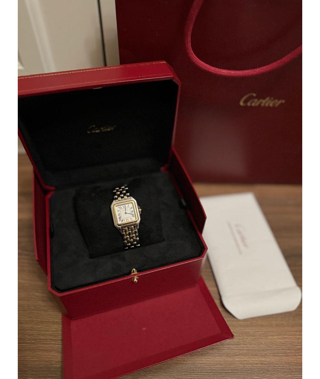 CARTIER Белые часы из желтого золота, фото 3