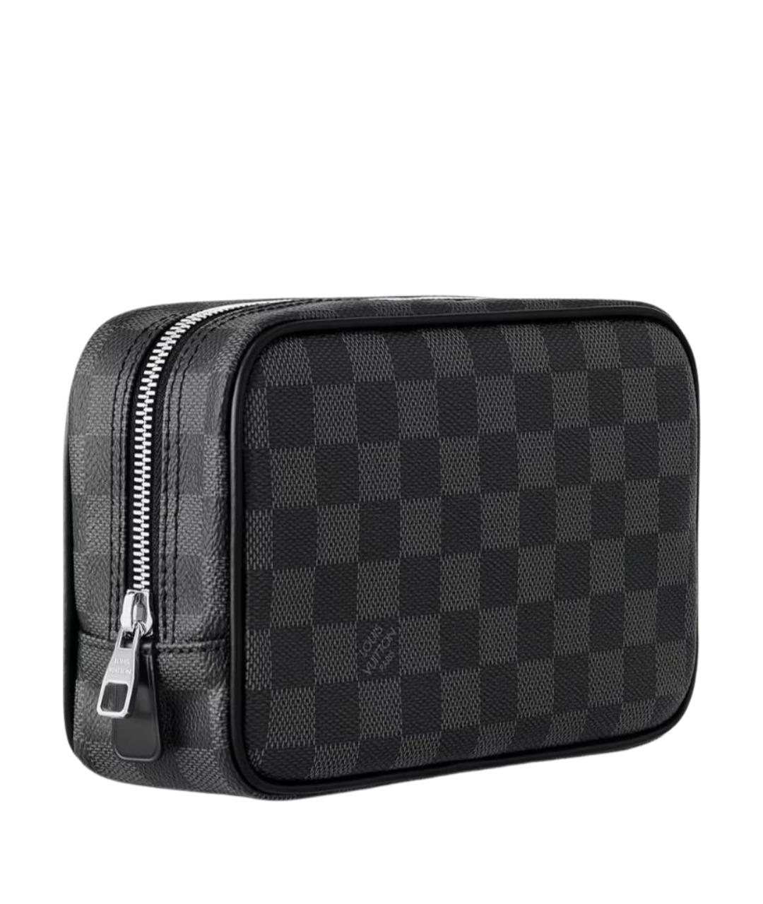 LOUIS VUITTON Антрацитовая барсетка из канвы, фото 1
