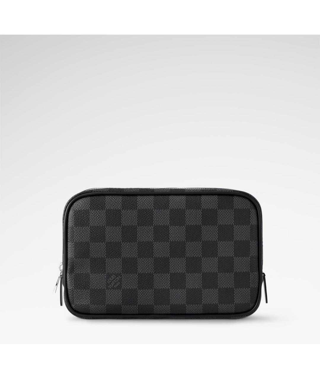 LOUIS VUITTON Антрацитовая барсетка из канвы, фото 2