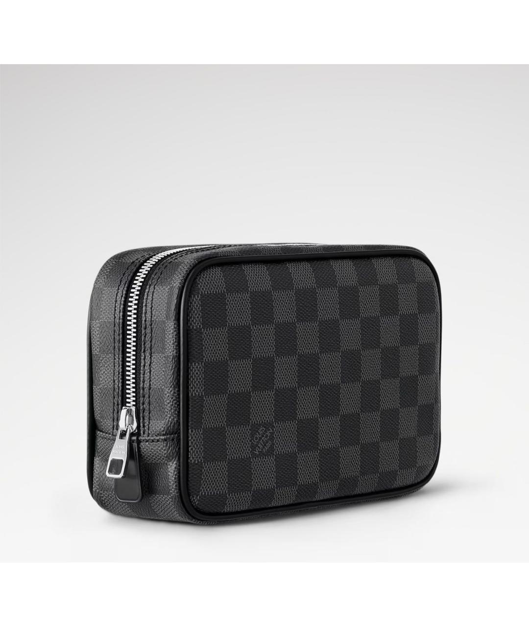 LOUIS VUITTON Антрацитовая барсетка из канвы, фото 8