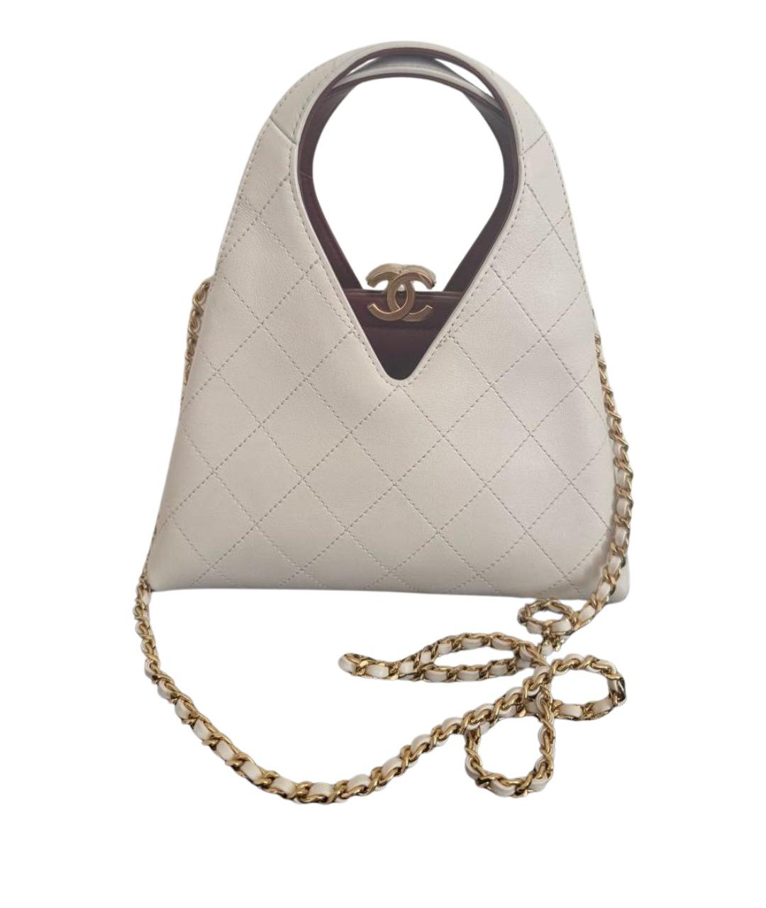 CHANEL Белая кожаная сумка тоут, фото 1