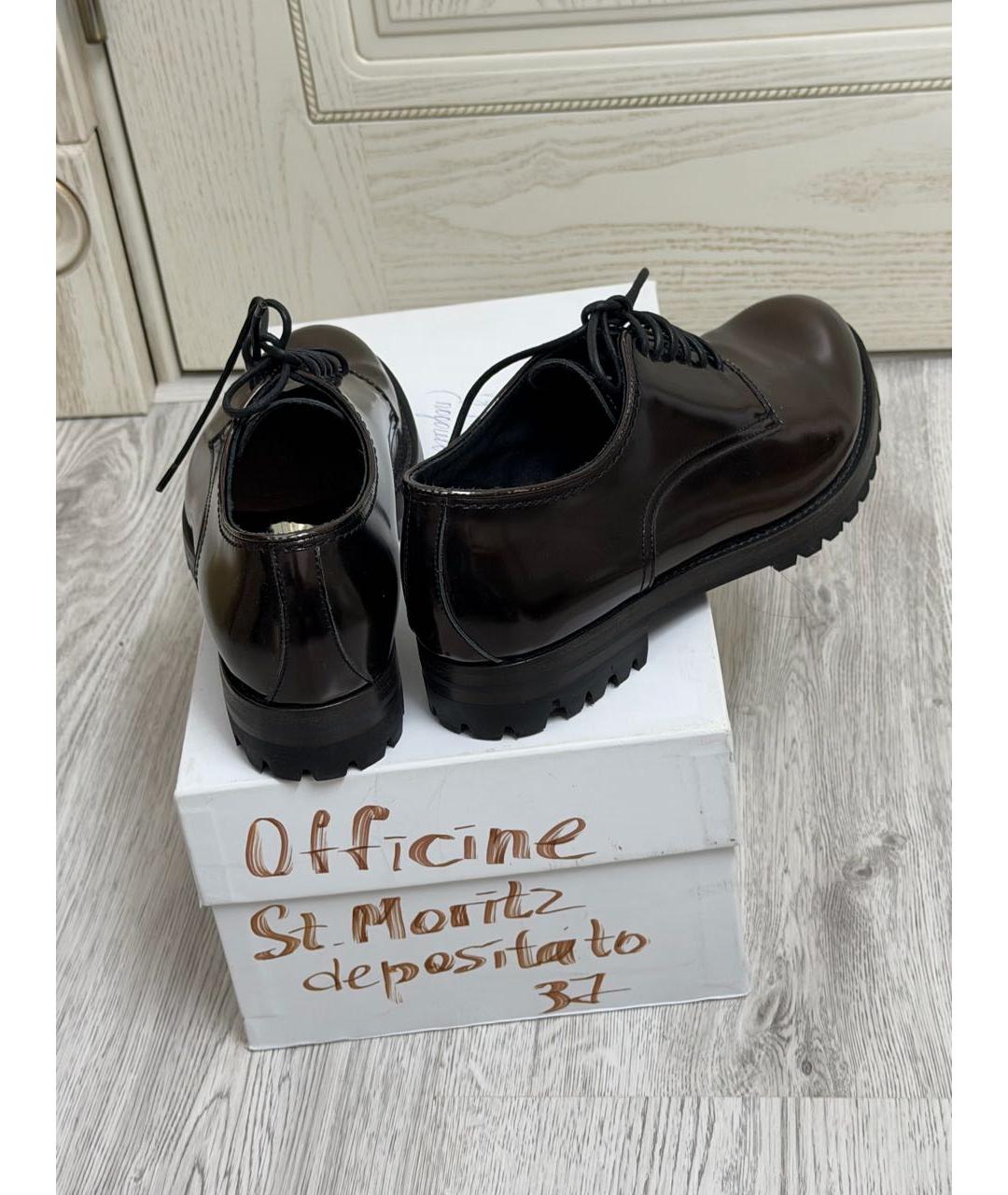 OFFICINE CREATIVE Коричневые кожаные брогги и оксфорды, фото 4