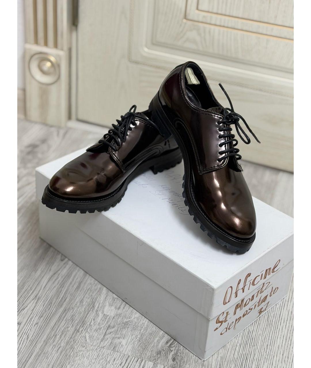 OFFICINE CREATIVE Коричневые кожаные брогги и оксфорды, фото 6