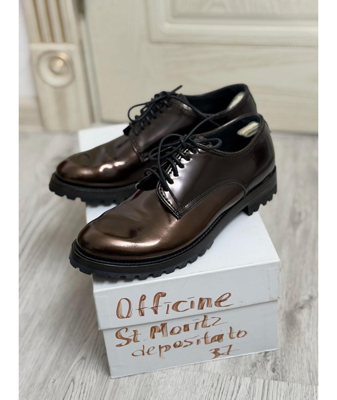 OFFICINE CREATIVE Коричневые кожаные брогги и оксфорды, фото 5