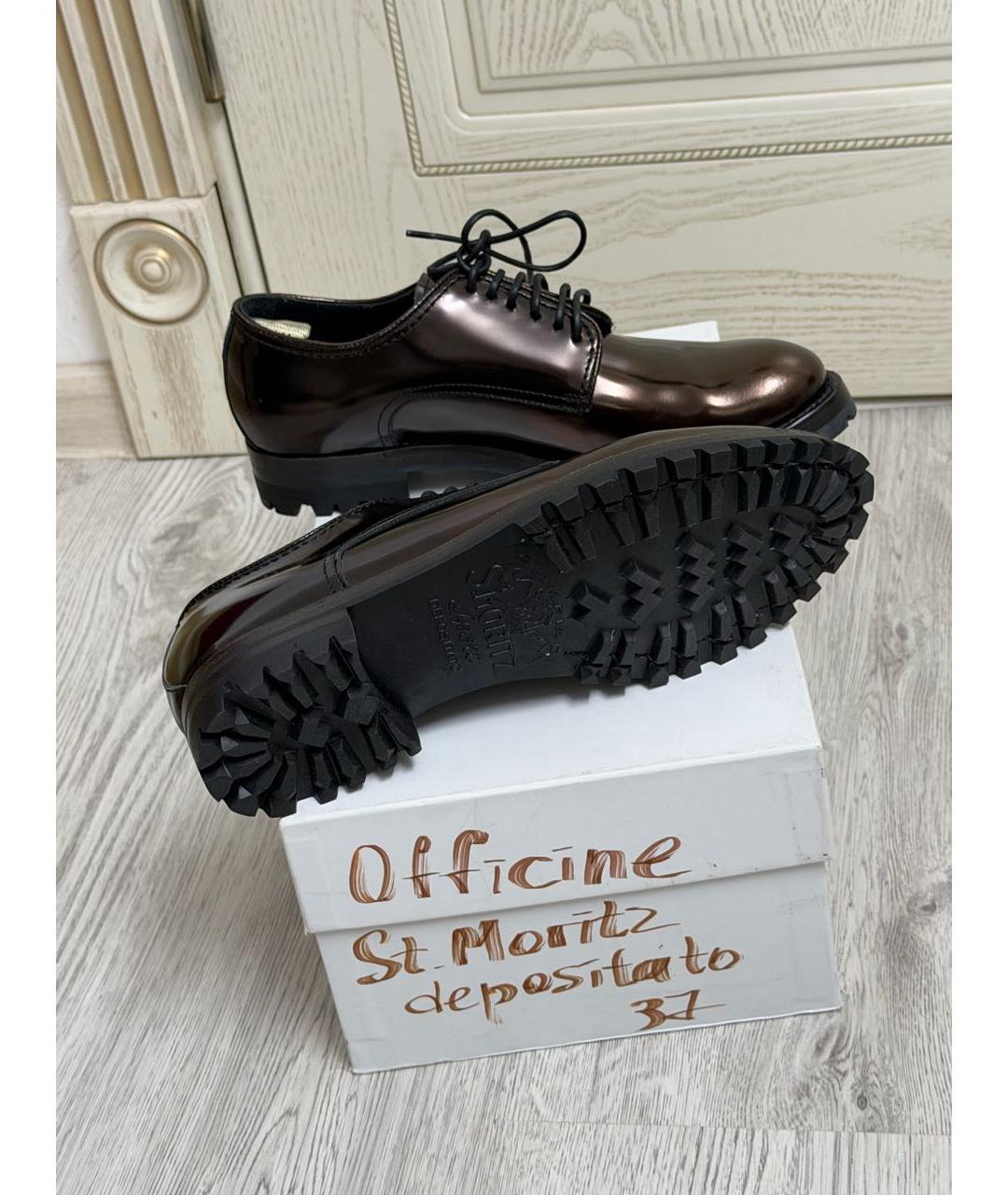 OFFICINE CREATIVE Коричневые кожаные брогги и оксфорды, фото 7