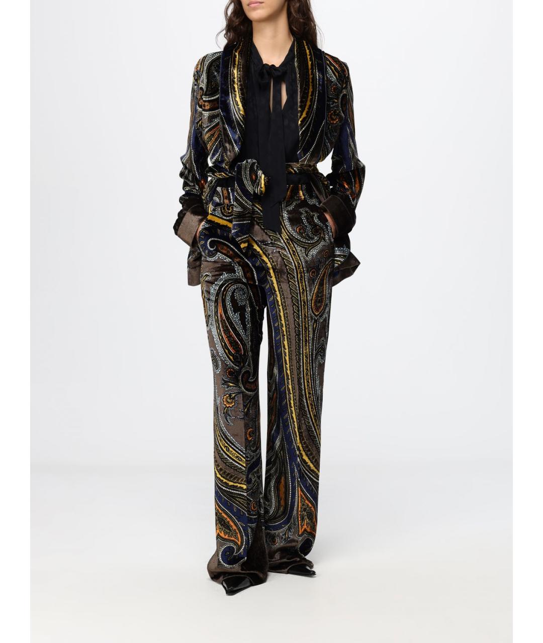 ETRO Мульти вискозные прямые брюки, фото 3