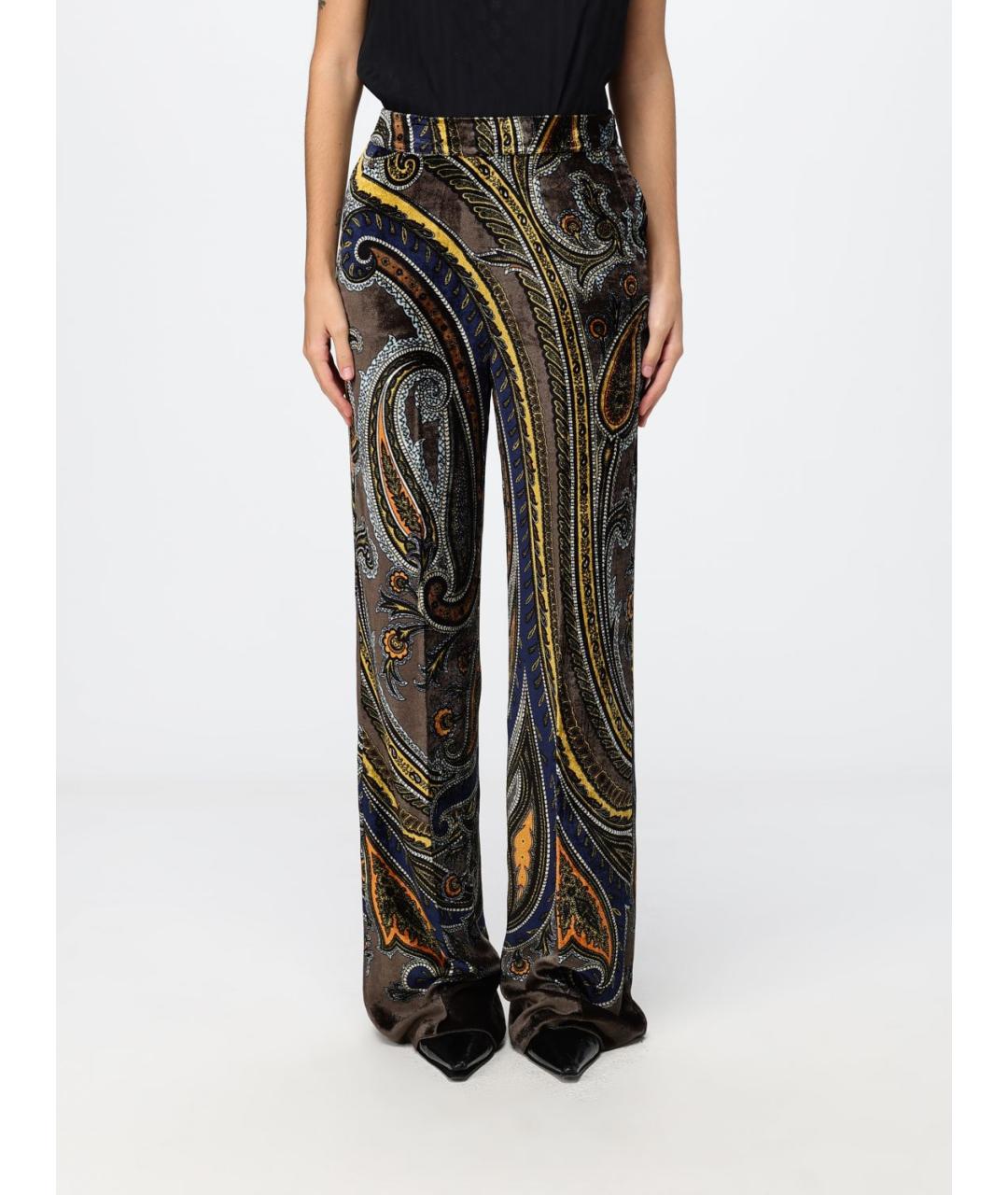 ETRO Мульти вискозные прямые брюки, фото 2