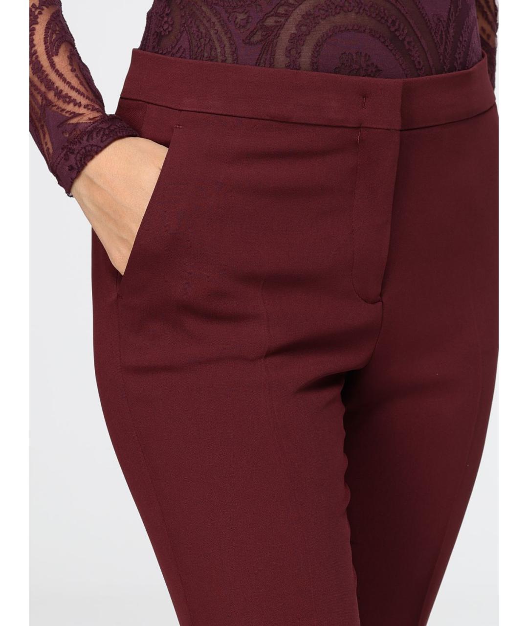 ETRO Бордовые вискозные брюки узкие, фото 6