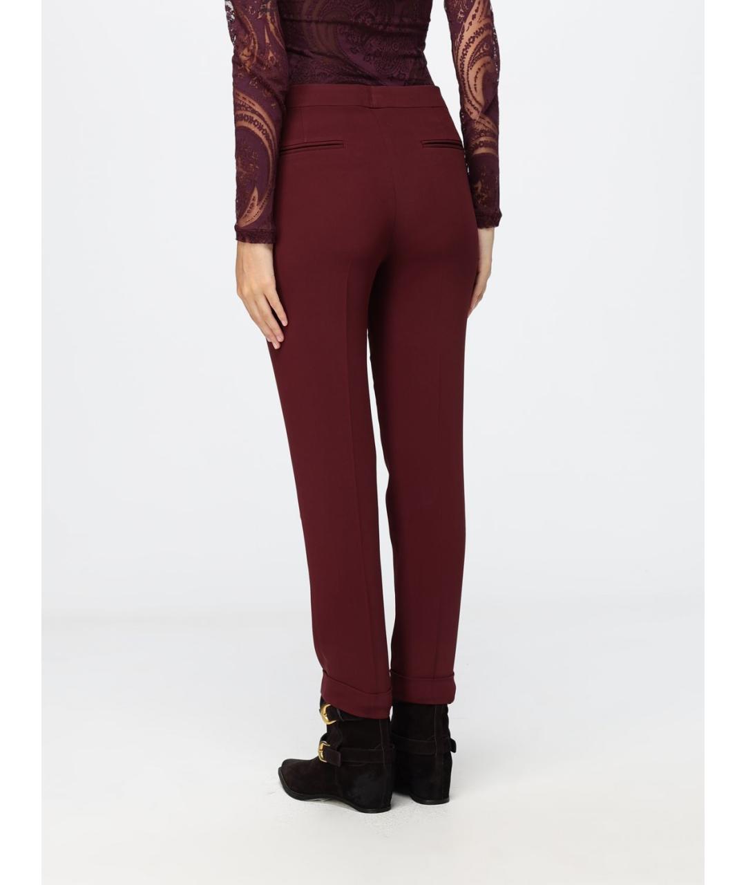 ETRO Бордовые вискозные брюки узкие, фото 4