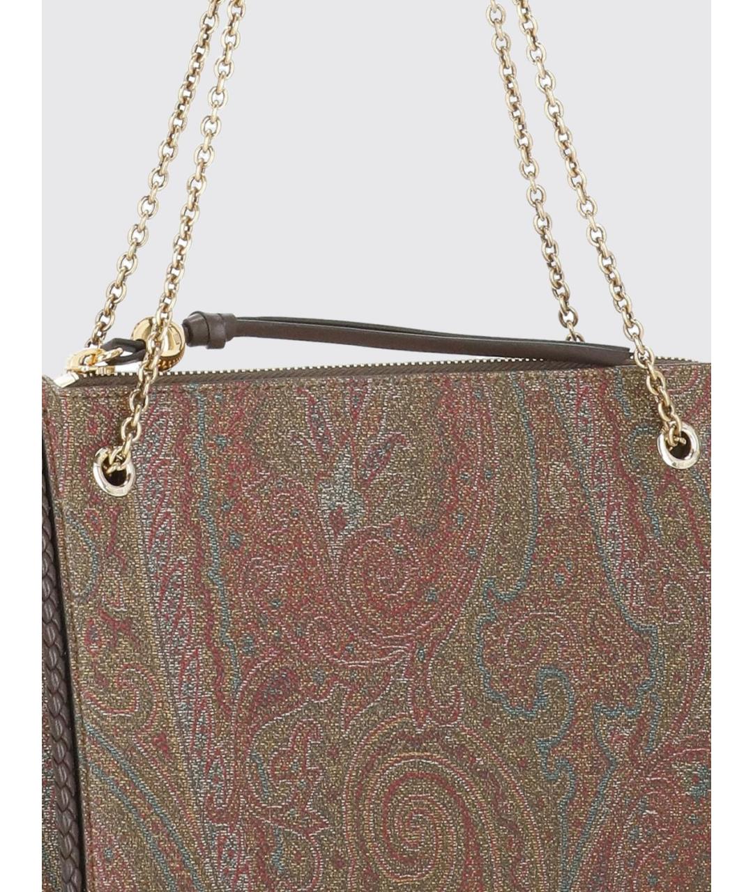 ETRO Коричневая кожаная сумка через плечо, фото 4