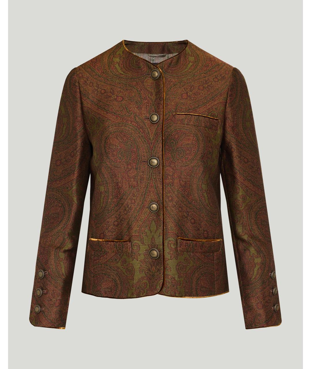ETRO Коричневый шерстяной жакет/пиджак, фото 7