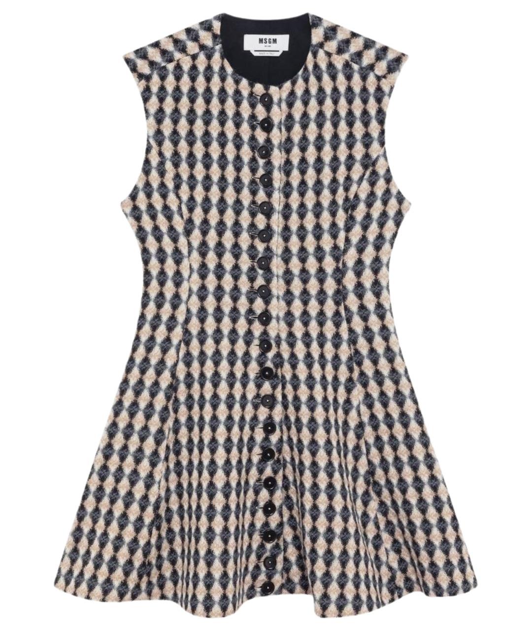 MSGM Мульти шерстяное повседневное платье, фото 1
