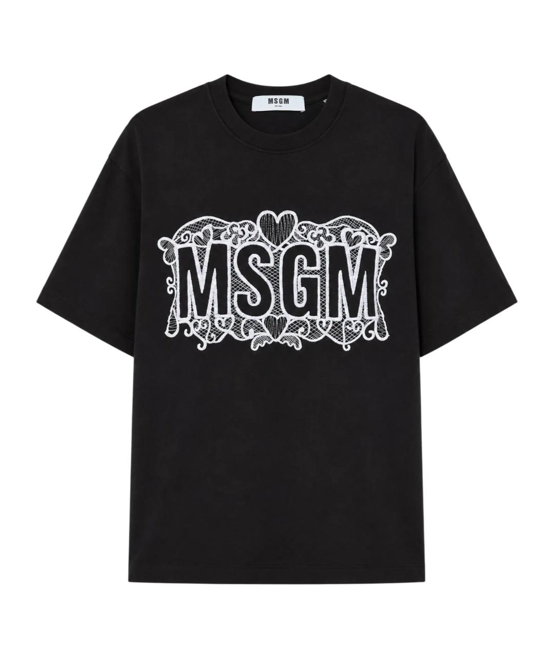 MSGM Черная хлопковая футболка, фото 1