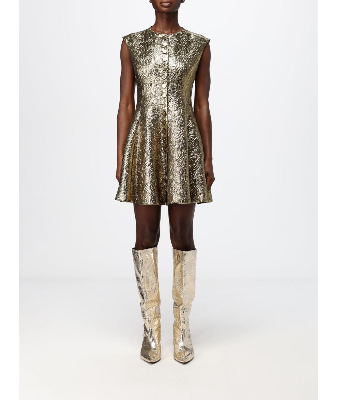 MSGM Золотое коктейльное платье, фото 4