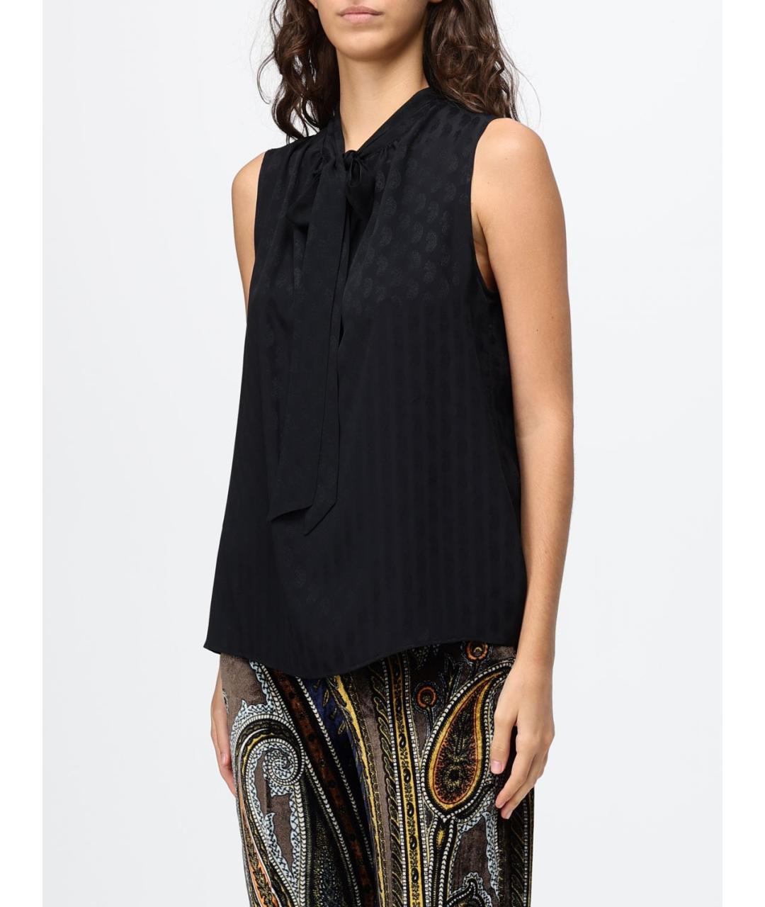 ETRO Черная ацетатная блузы, фото 4