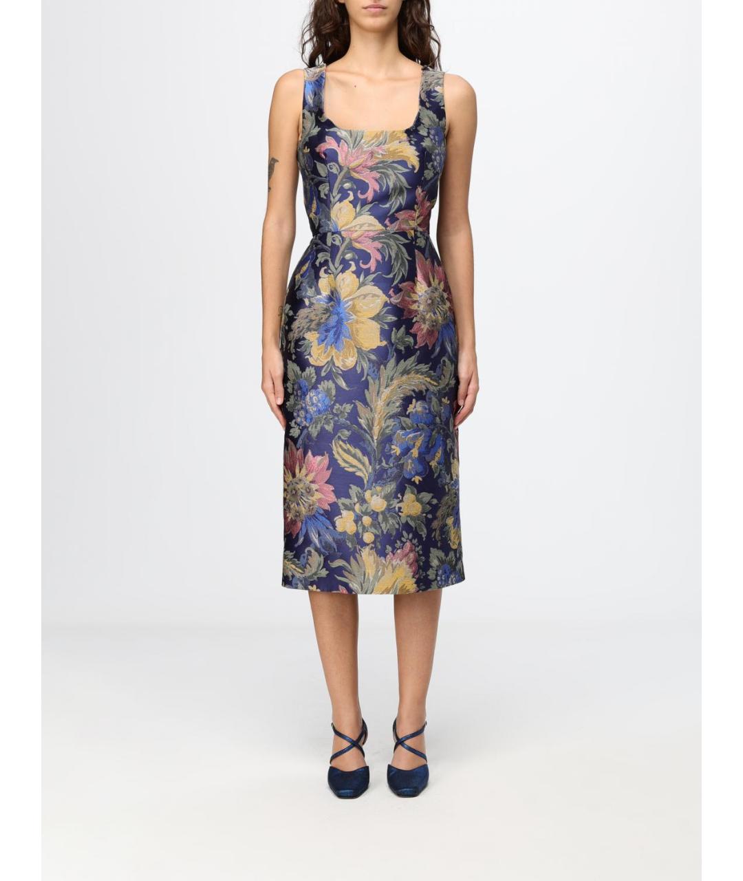 ETRO Синее полиэстеровое платье, фото 6
