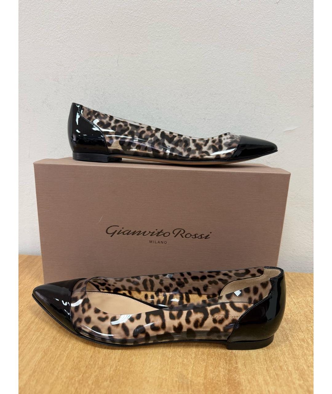 GIANVITO ROSSI Черные балетки из лакированной кожи, фото 3