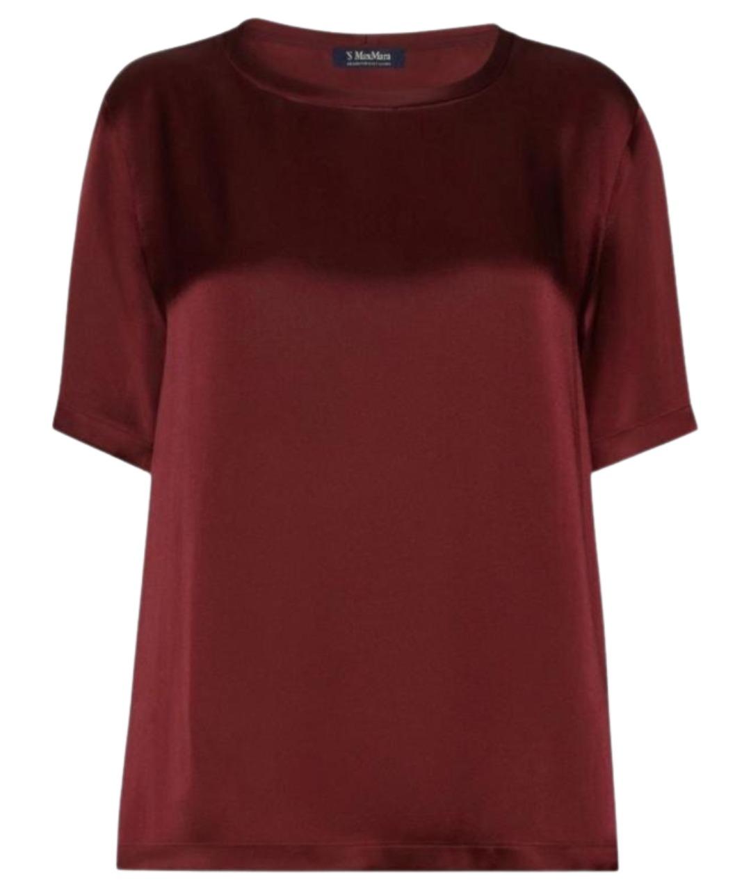 'S MAX MARA Бордовая ацетатная блузы, фото 1