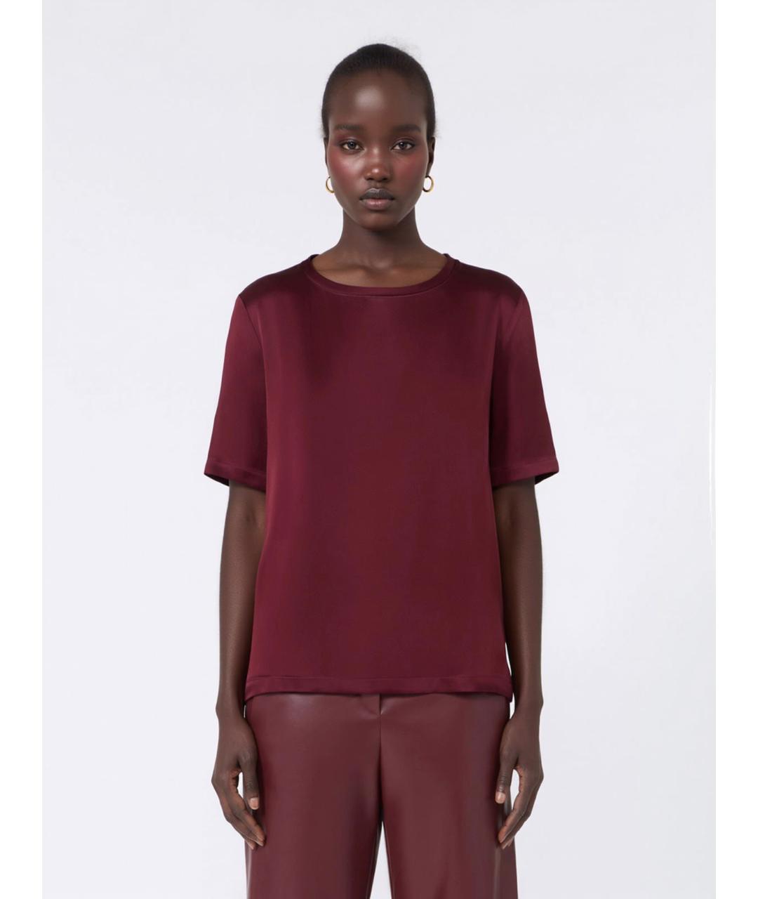 'S MAX MARA Бордовая ацетатная блузы, фото 3