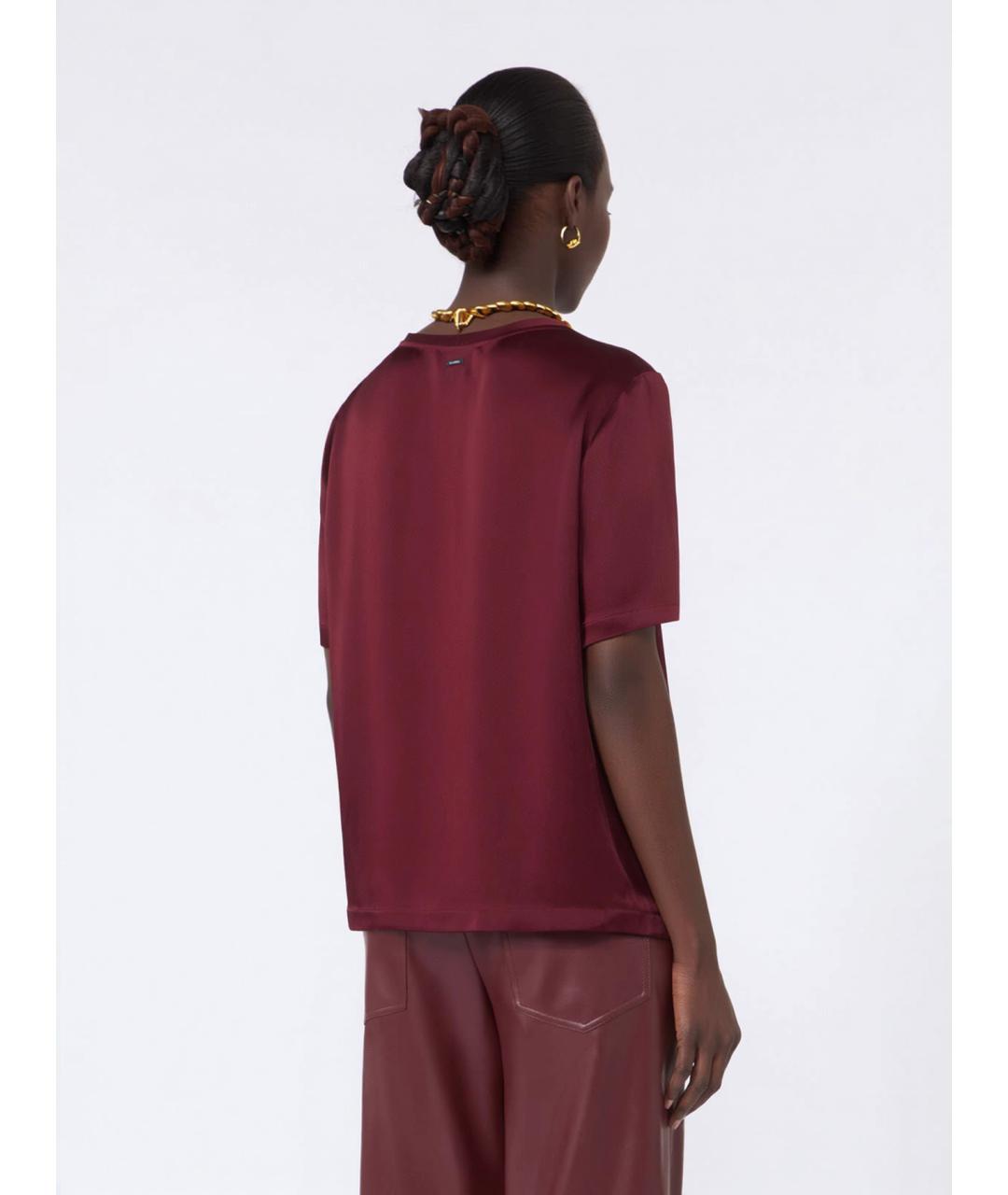 'S MAX MARA Бордовая ацетатная блузы, фото 4