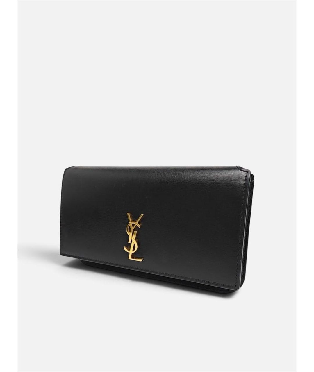 SAINT LAURENT Черная кожаная сумка через плечо, фото 2