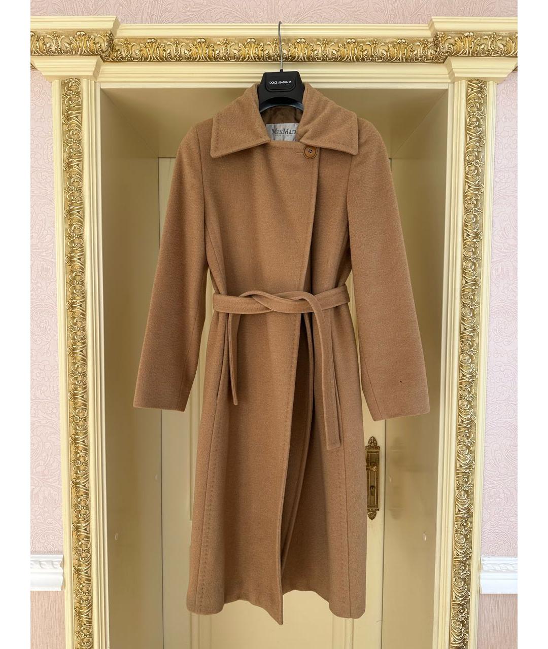 'S MAX MARA Бежевое шерстяное пальто, фото 8