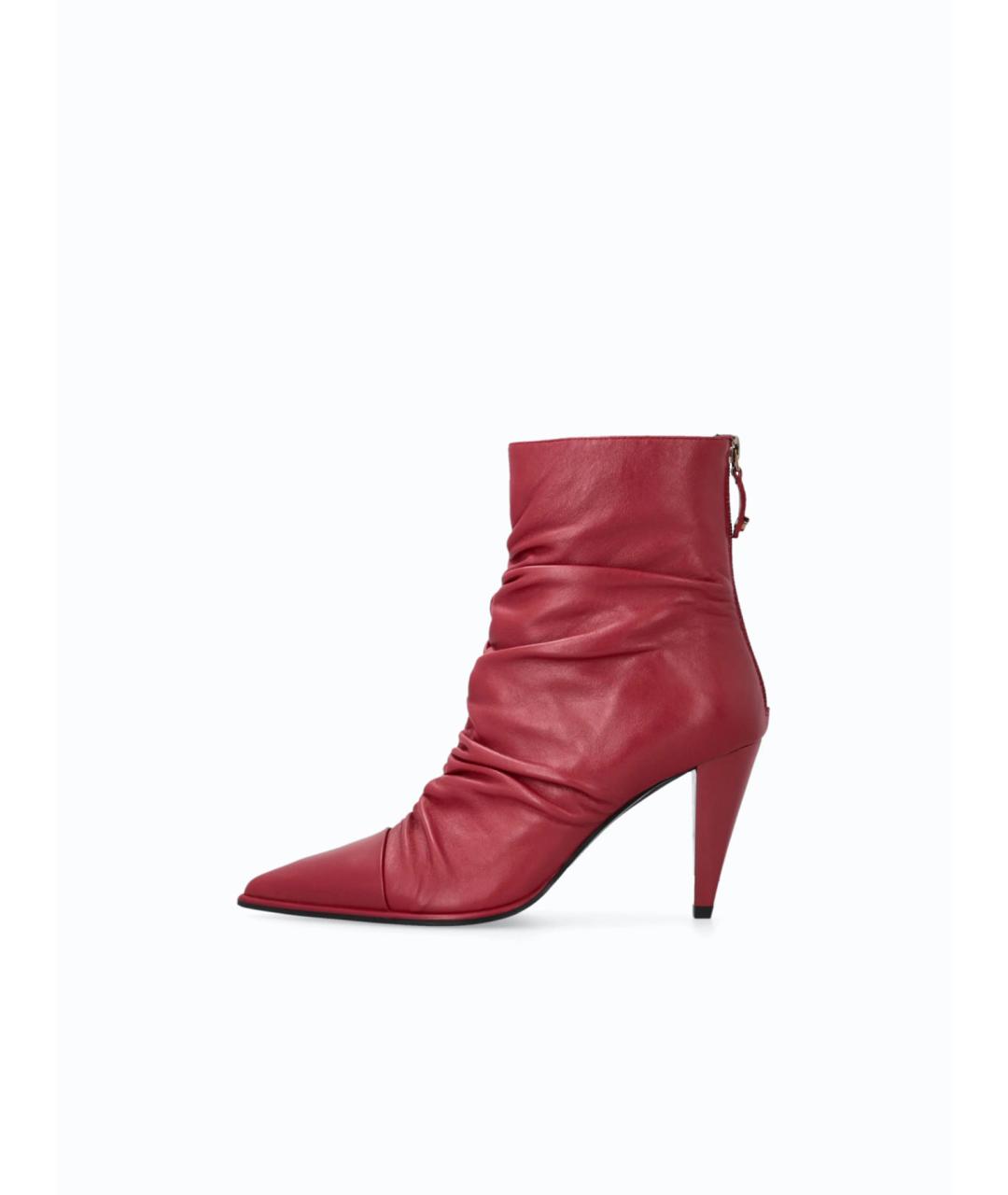 PINKO Красные кожаные ботильоны, фото 5
