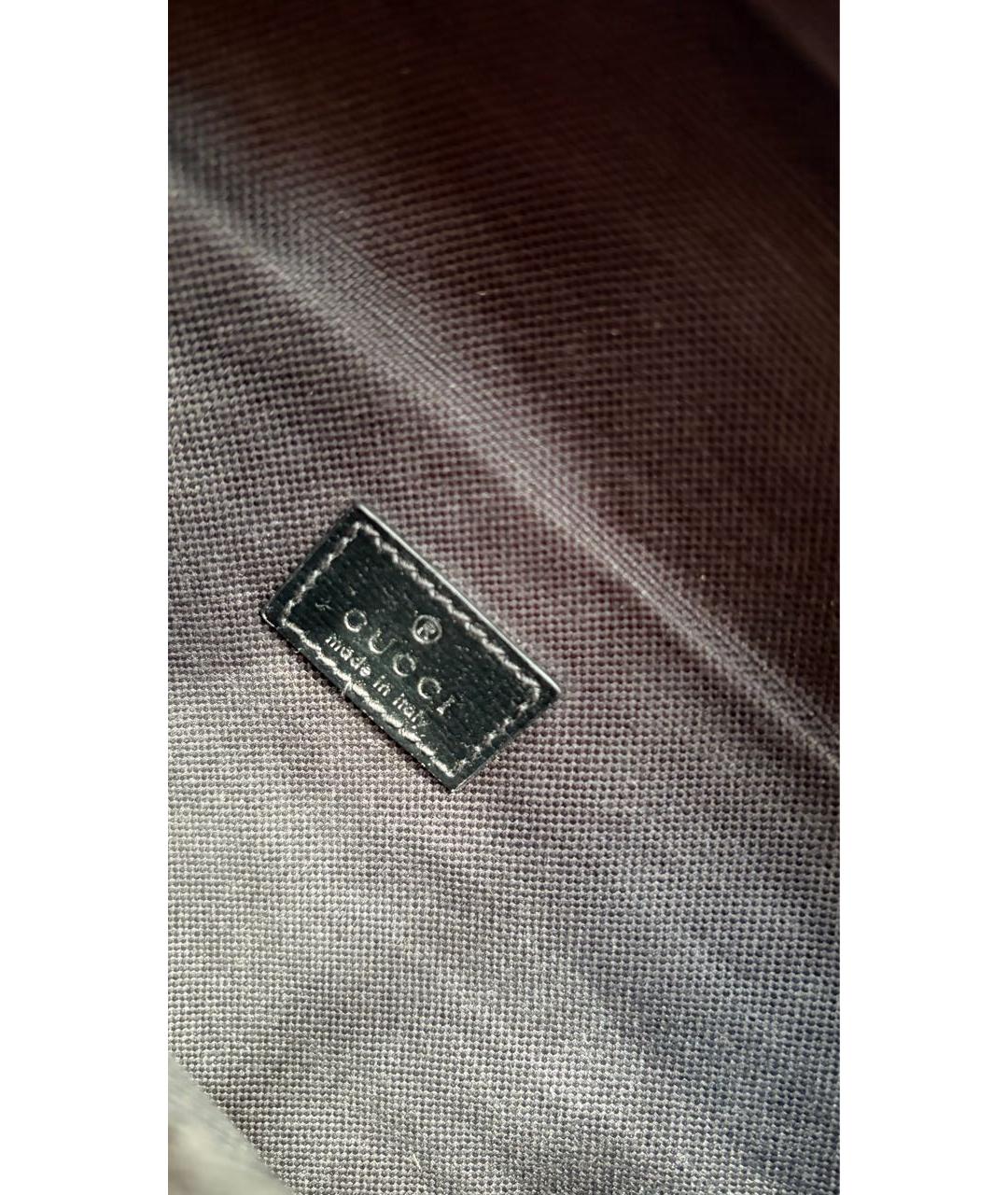 GUCCI Антрацитовая поясная сумка из канвы, фото 3