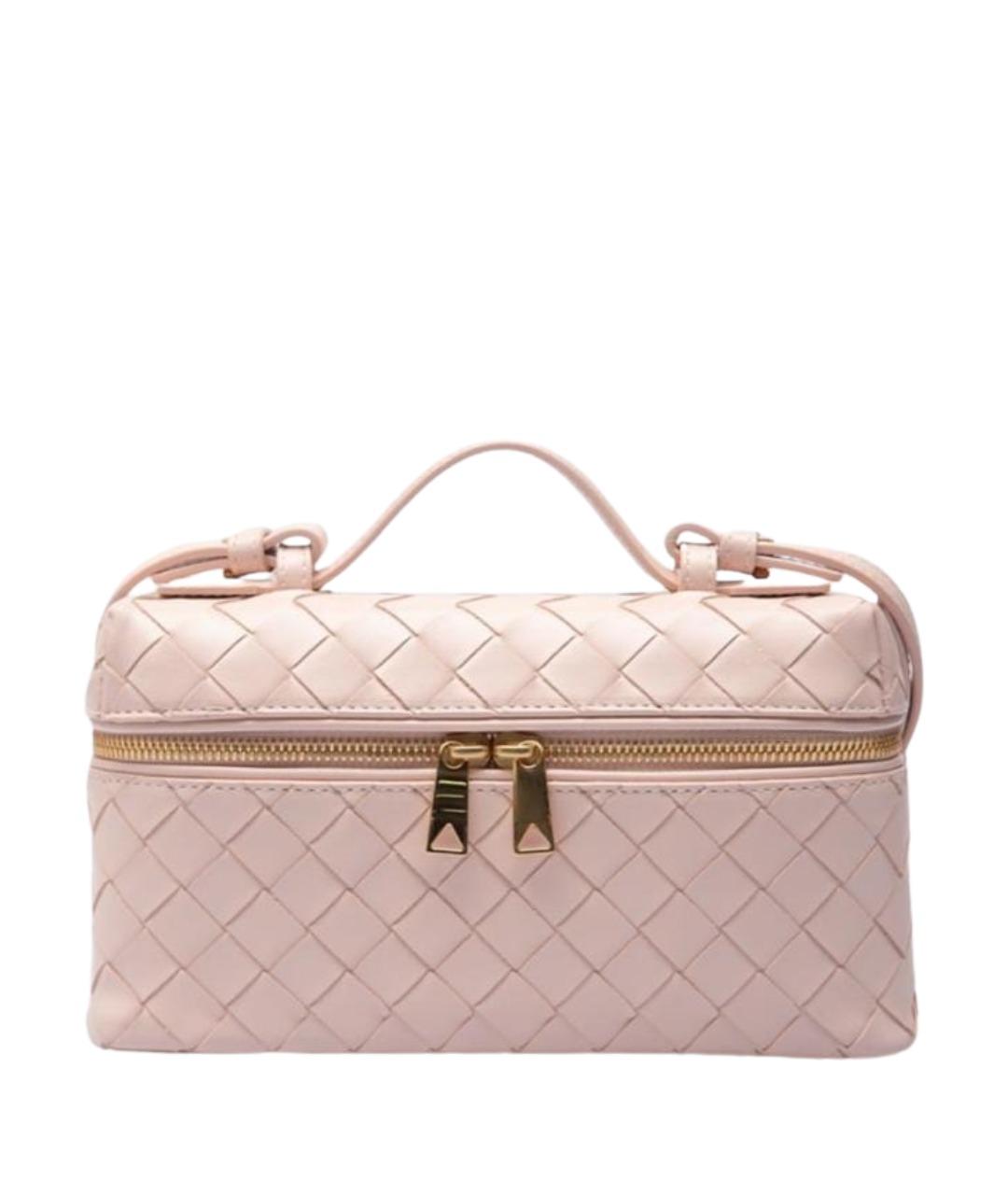 BOTTEGA VENETA Розовая кожаная сумка с короткими ручками, фото 1