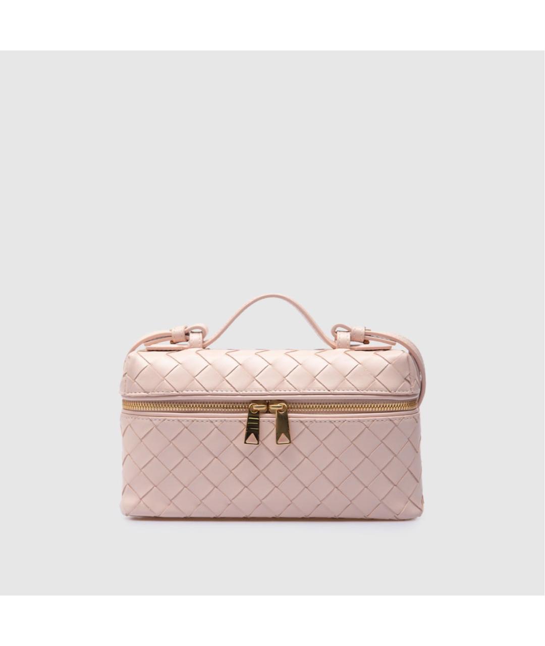 BOTTEGA VENETA Розовая кожаная сумка с короткими ручками, фото 6