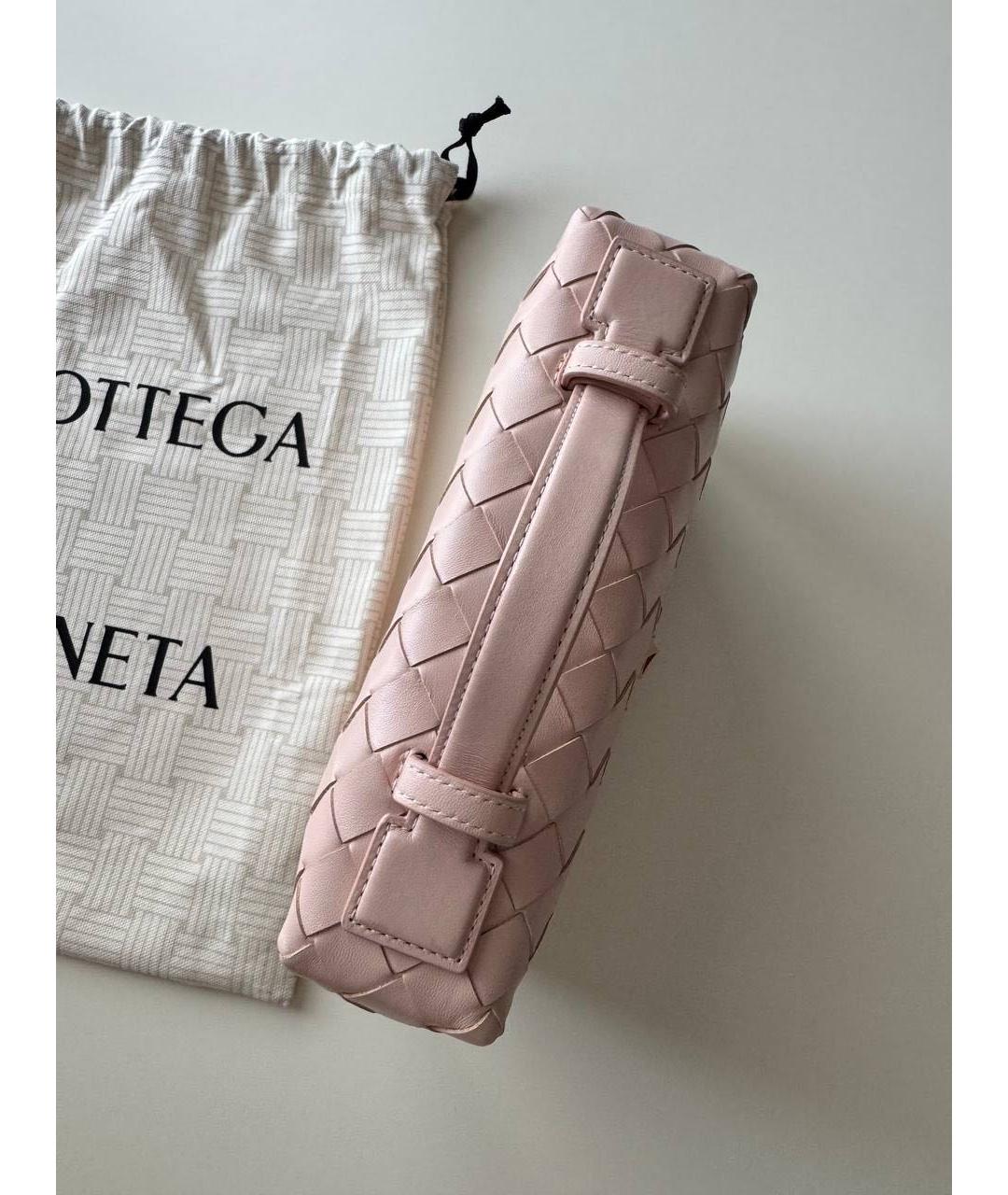 BOTTEGA VENETA Розовая кожаная сумка с короткими ручками, фото 4