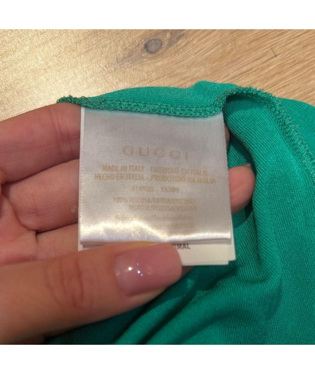 GUCCI Зеленое вискозное коктейльное платье, фото 3