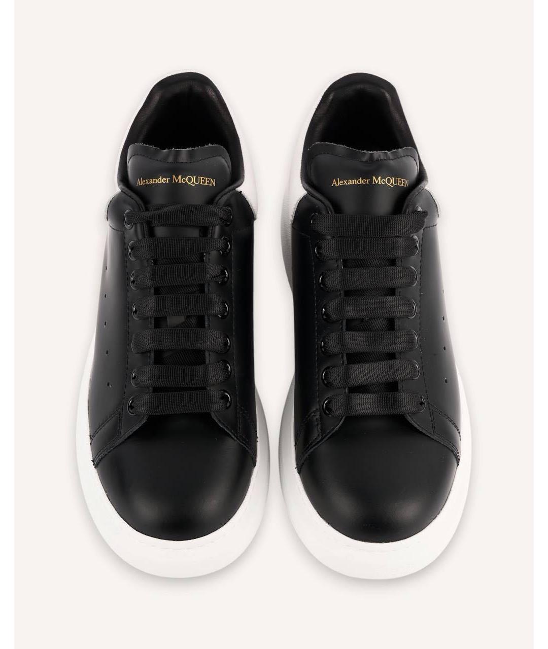 ALEXANDER MCQUEEN Черные кожаные низкие кроссовки / кеды, фото 3