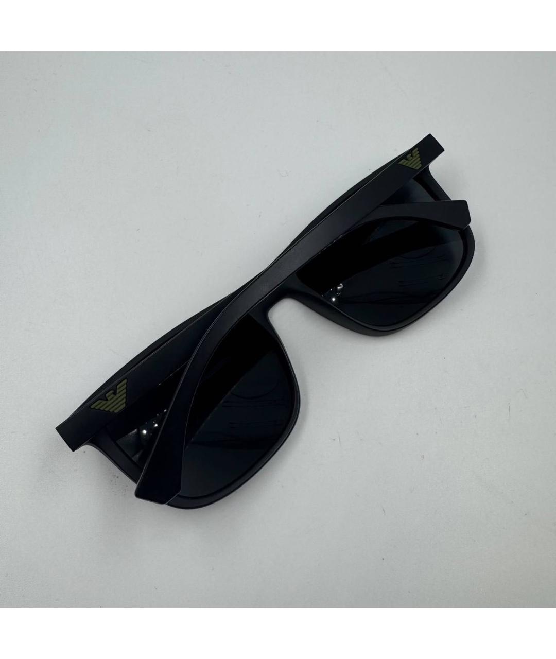 EMPORIO ARMANI Черные пластиковые солнцезащитные очки, фото 3