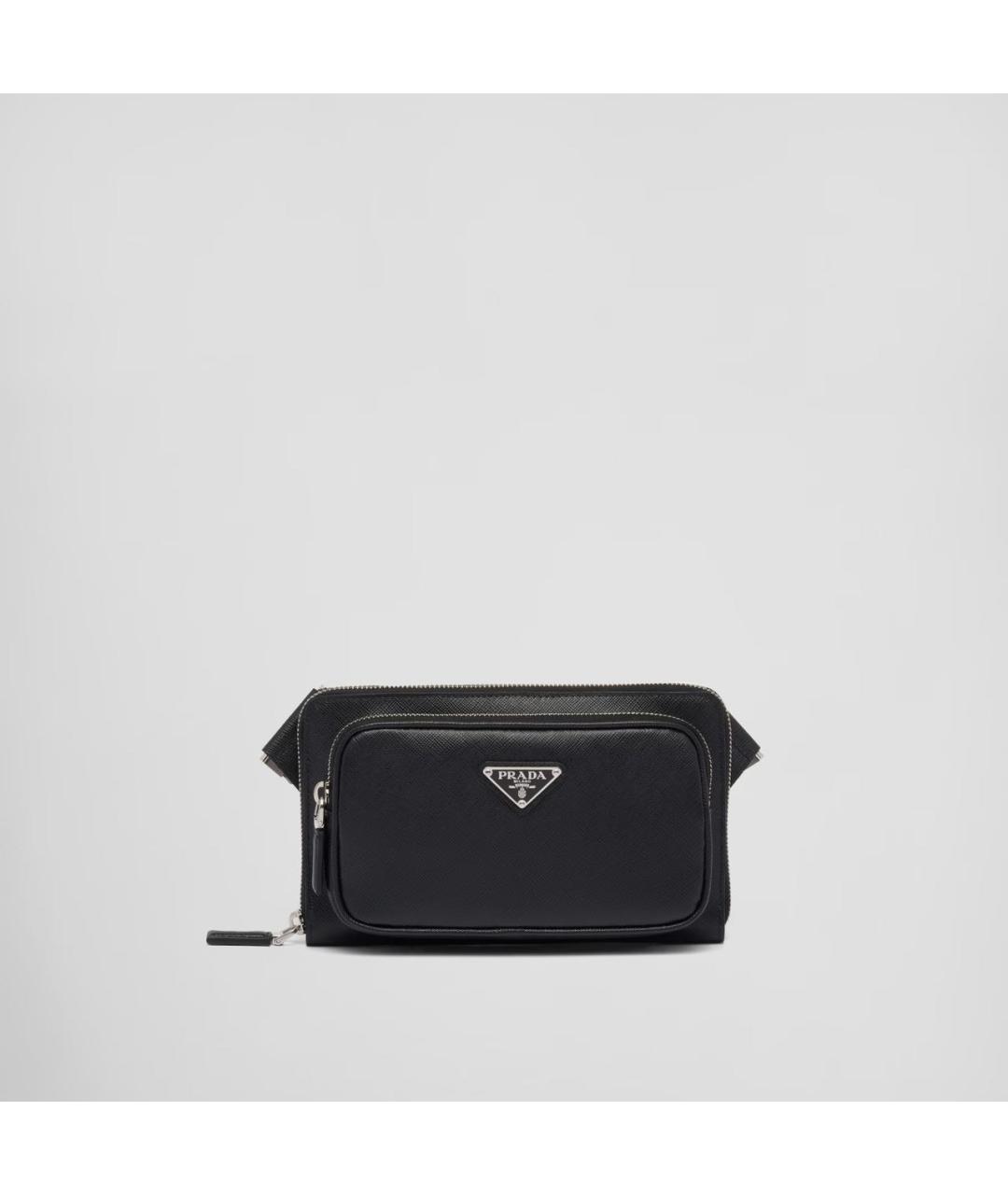 PRADA Черная кожаная барсетка, фото 7
